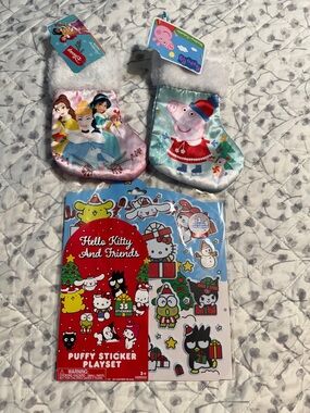 Disney Kids Holiday Stocking Duo - Pink & Light Blue